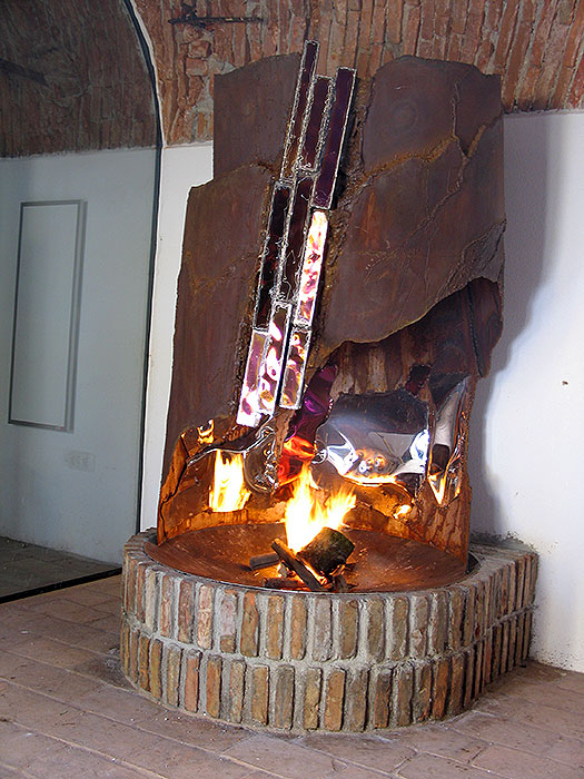 Modern Fireplace Sculpture