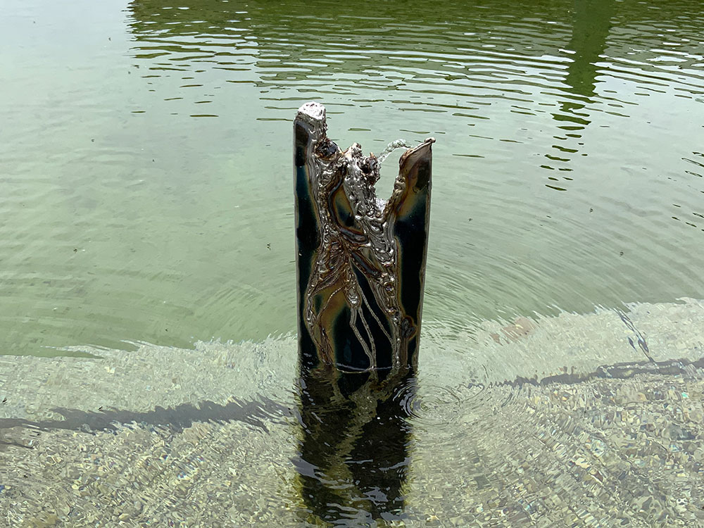Contemporary Pond Fountain, Modern Metal Art