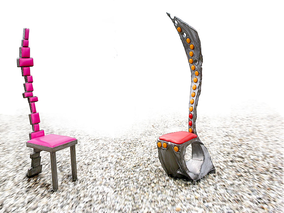 Metal chairs by Austrian artist GAHR